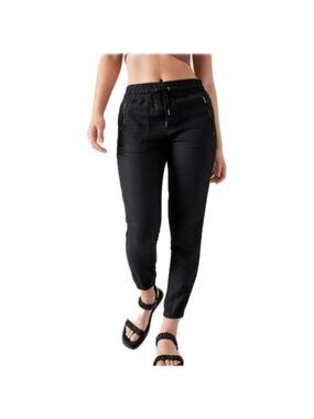 Athleta Black Linen Performance Joggers